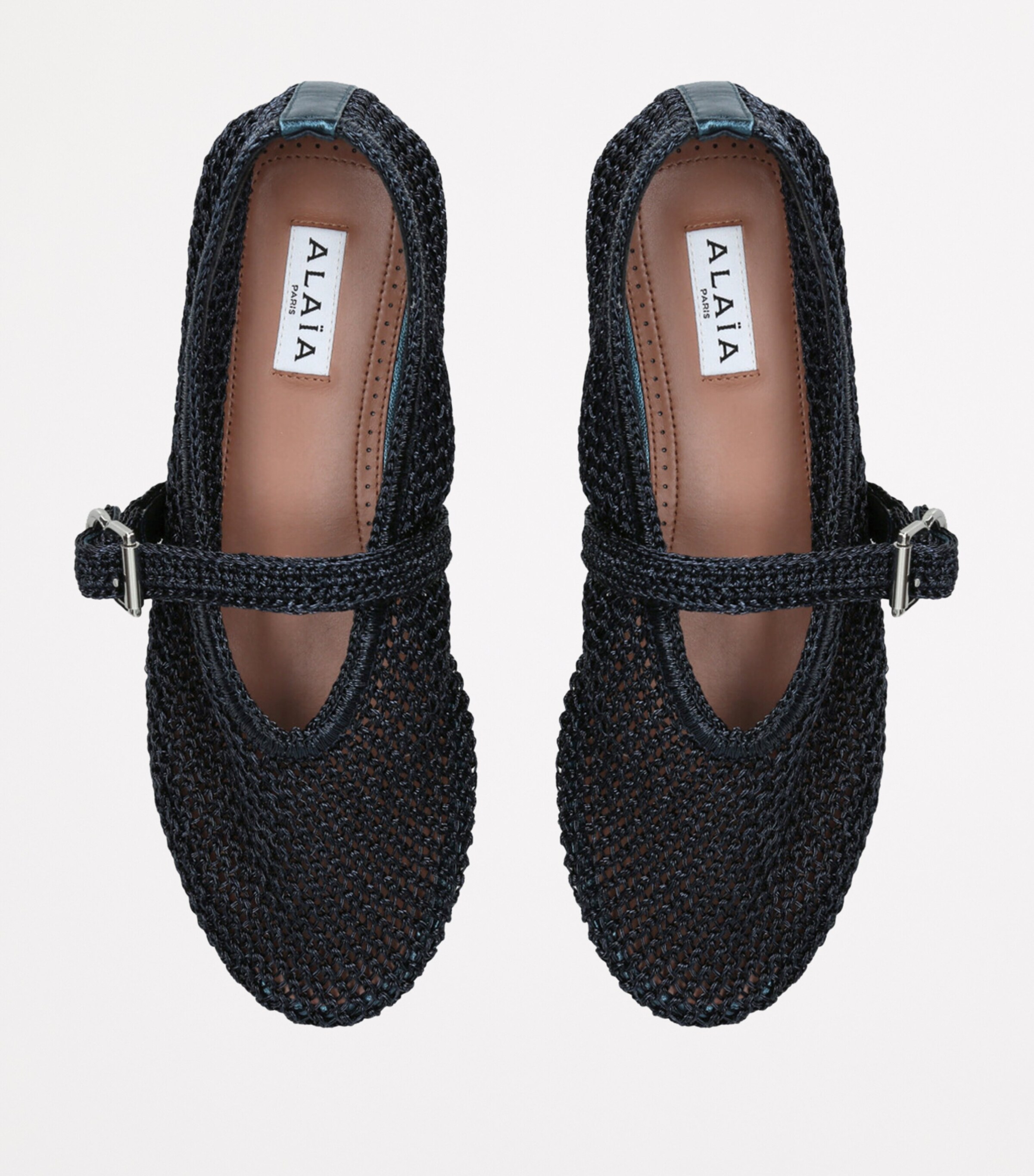 Alaïa Crochet Ballet Flats Navy Image 4