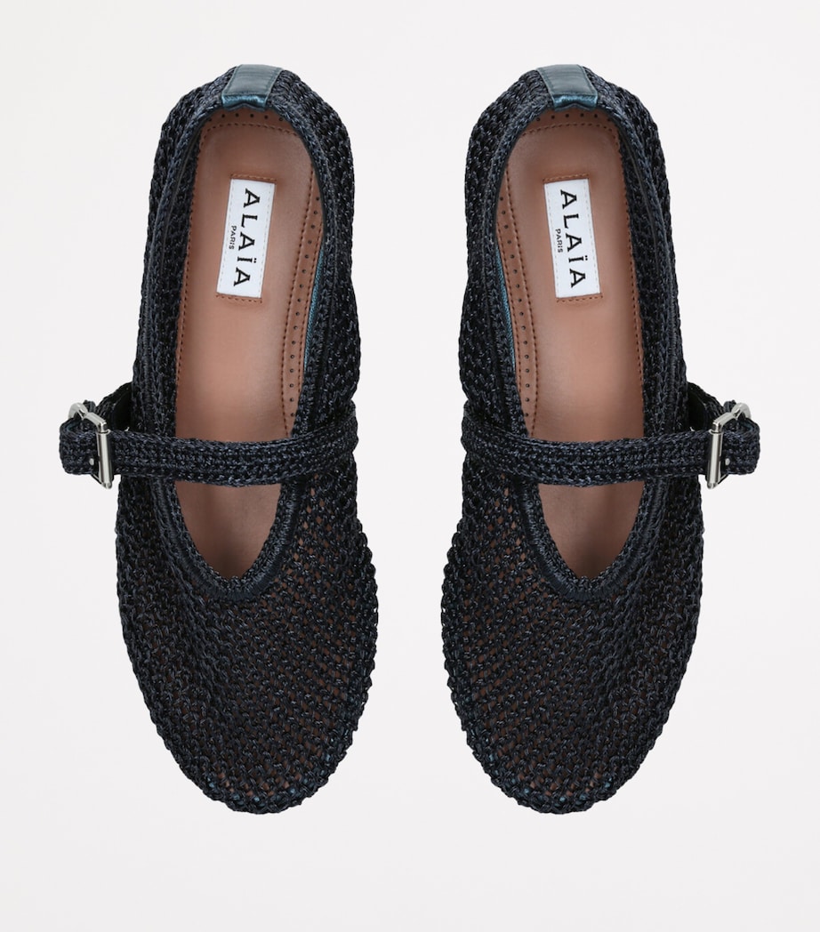 Crochet Ballet Flats NAVY Image 4