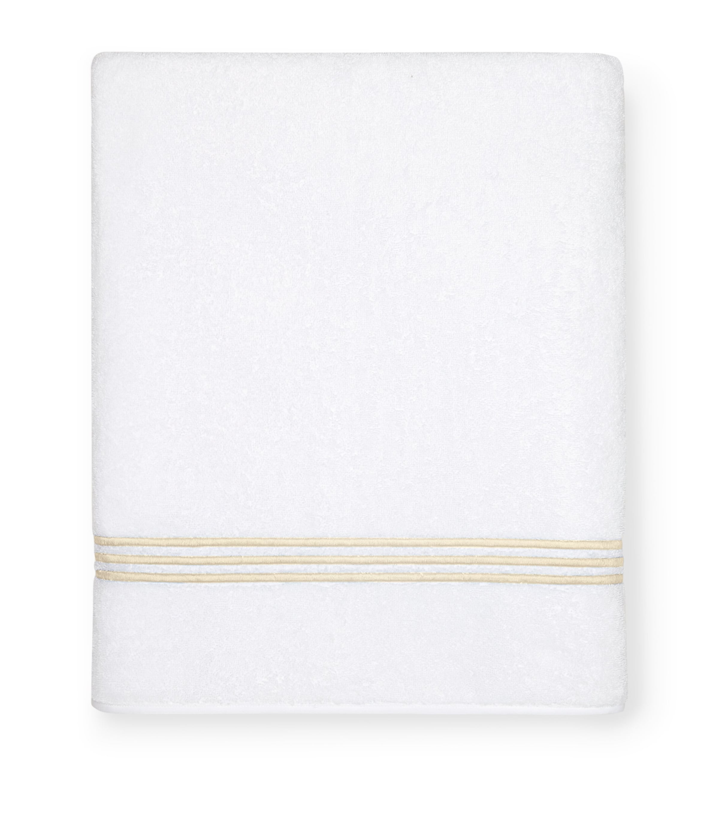 Tre Righe Bath Sheet (102cm x 178cm) WHITE/BEIGE Image 1