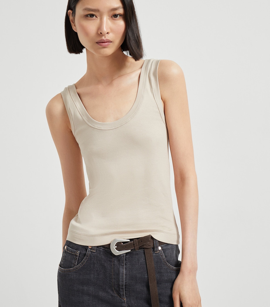 Stretch-Cotton Ribbed Tank Top C8539 Image 2