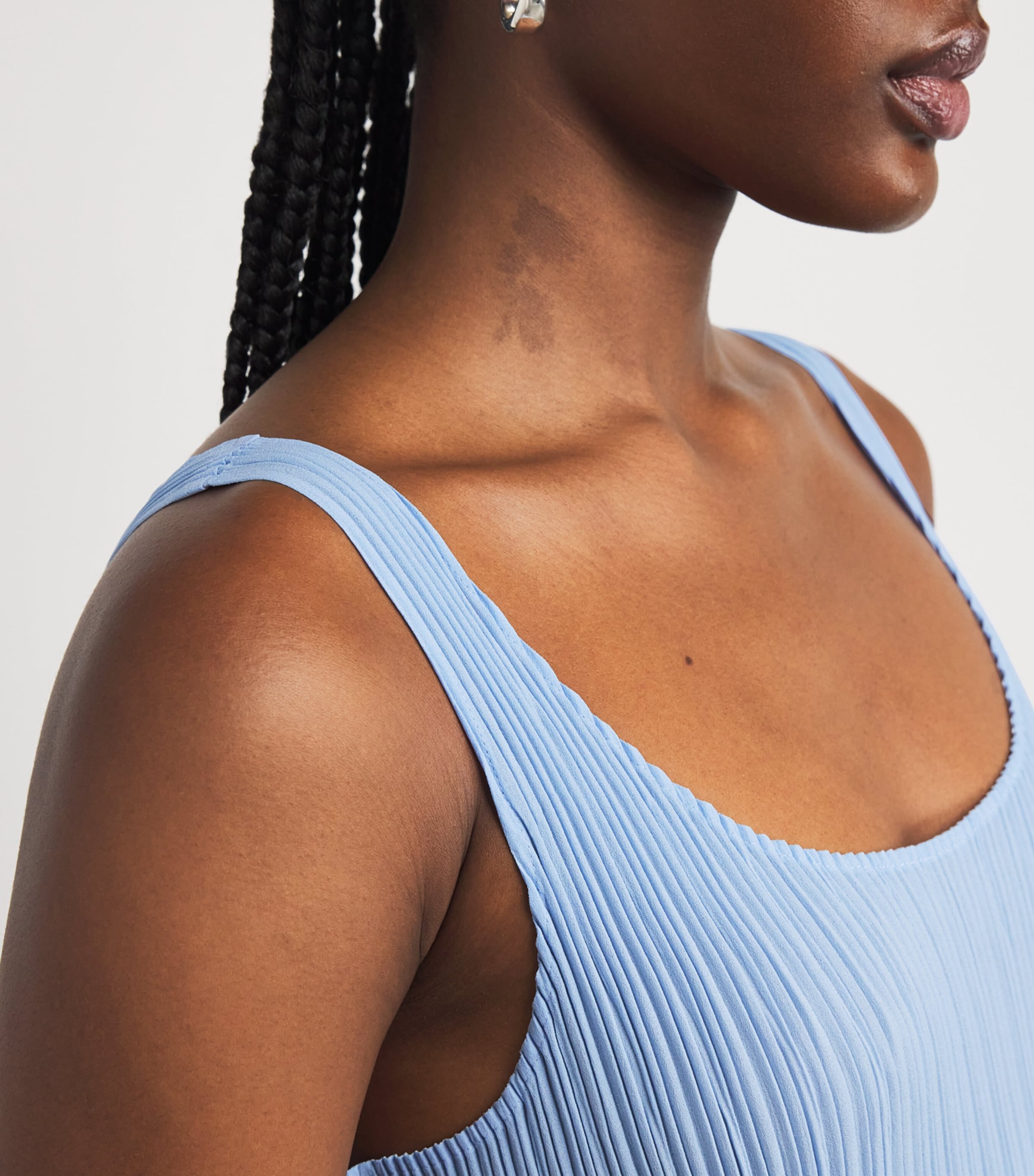 Hatching Midi Dress LIGHT BLUE Image 4