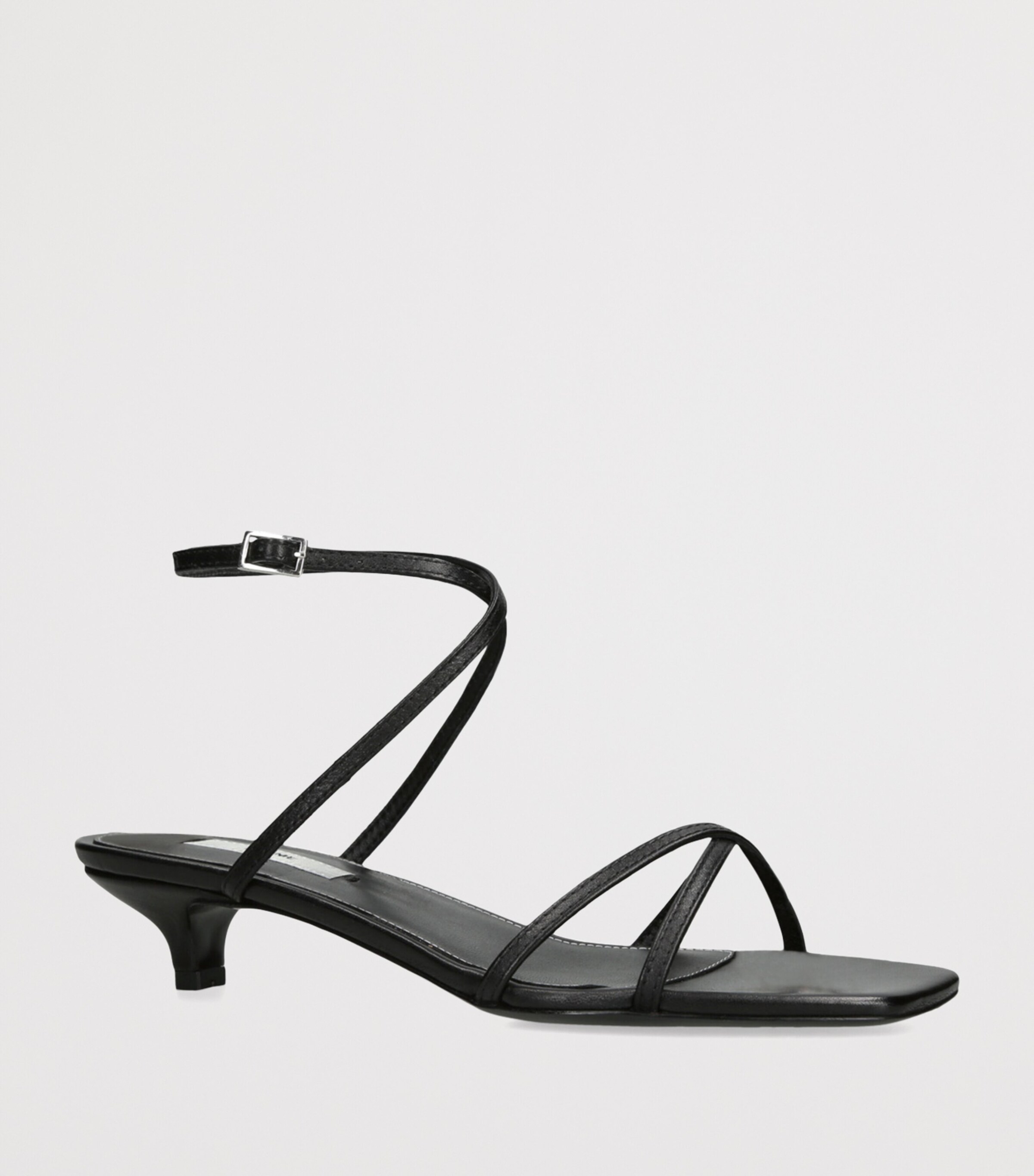 Toteme Leather Crossover Heeled Sandals 35 Black Image 3
