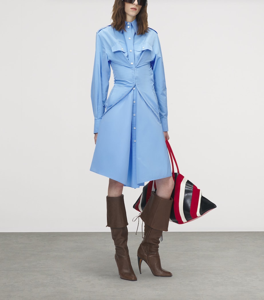 McQueen Womens Gathered Midi Shirt Dress Image 2