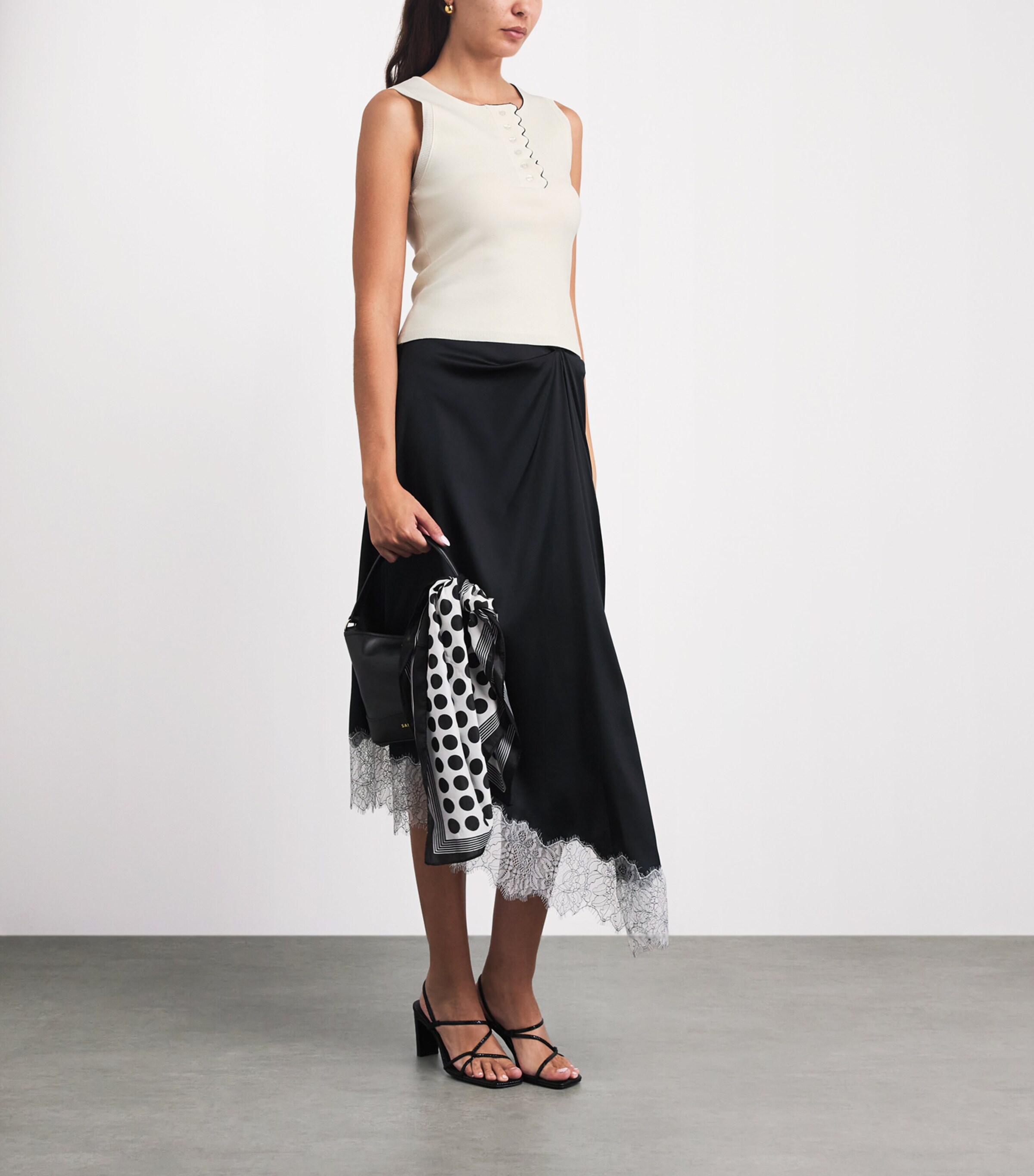 Claudie Pierlot Womens Ribbed Tank Top Ecru Image 2