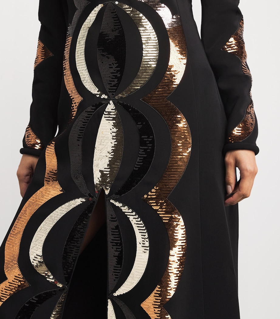 Sequinned Maxi Dress 999/NERO Image 5