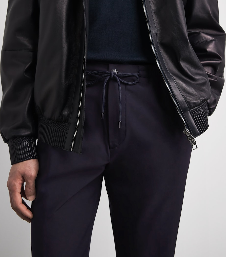 Pal Zileri Mens Drawstring Trousers Blue Navy Image 3