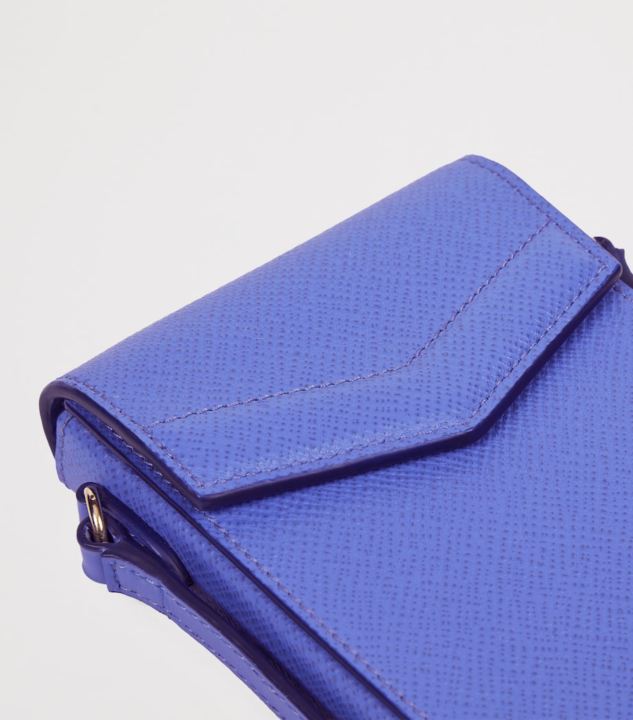 Smythson Calfskin Panama Envelope Phone Case U Violet Image 4