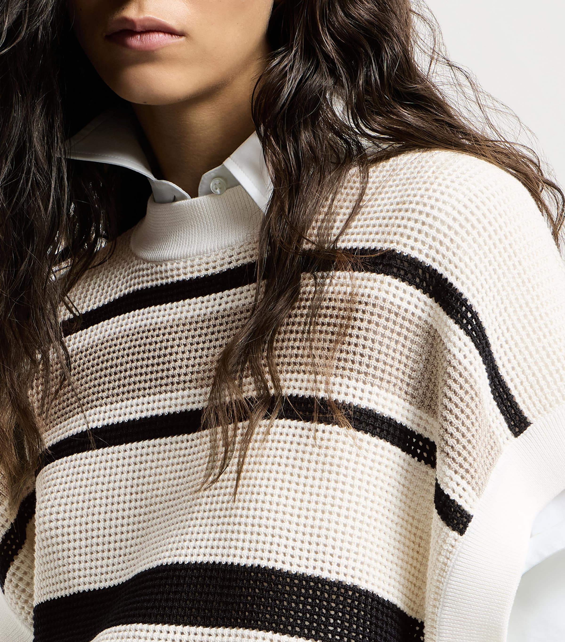 Brunello Cucinelli Womens Cotton Stripe Sweater Vest Image 6