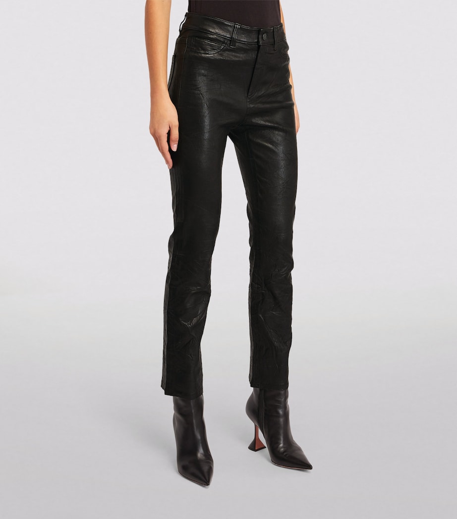 Leather High-Rise Cindy Trousers BLACK Image 3