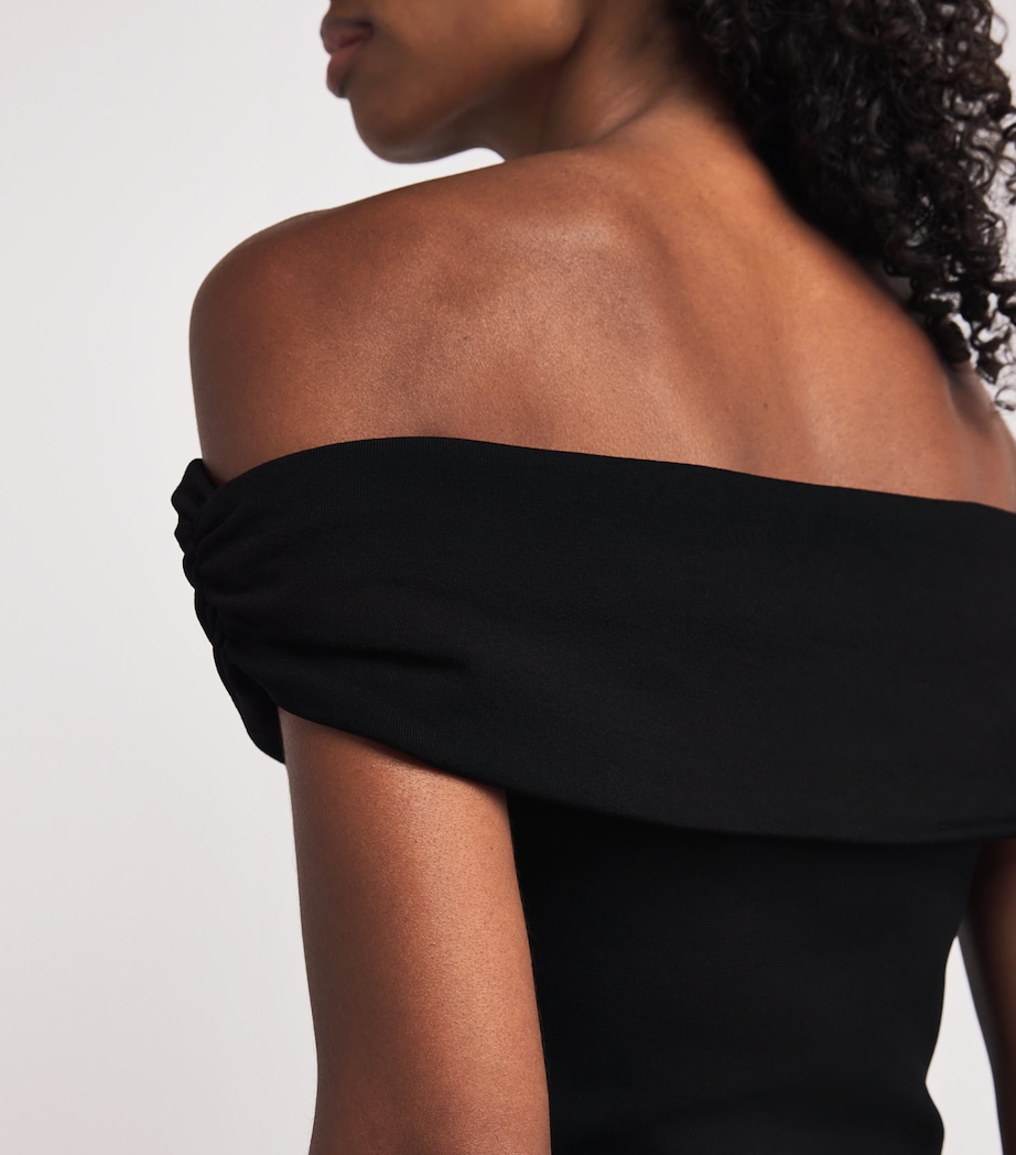 Off-The-Shoulder Adaline Midi Dress BLACK MULTI Image 6