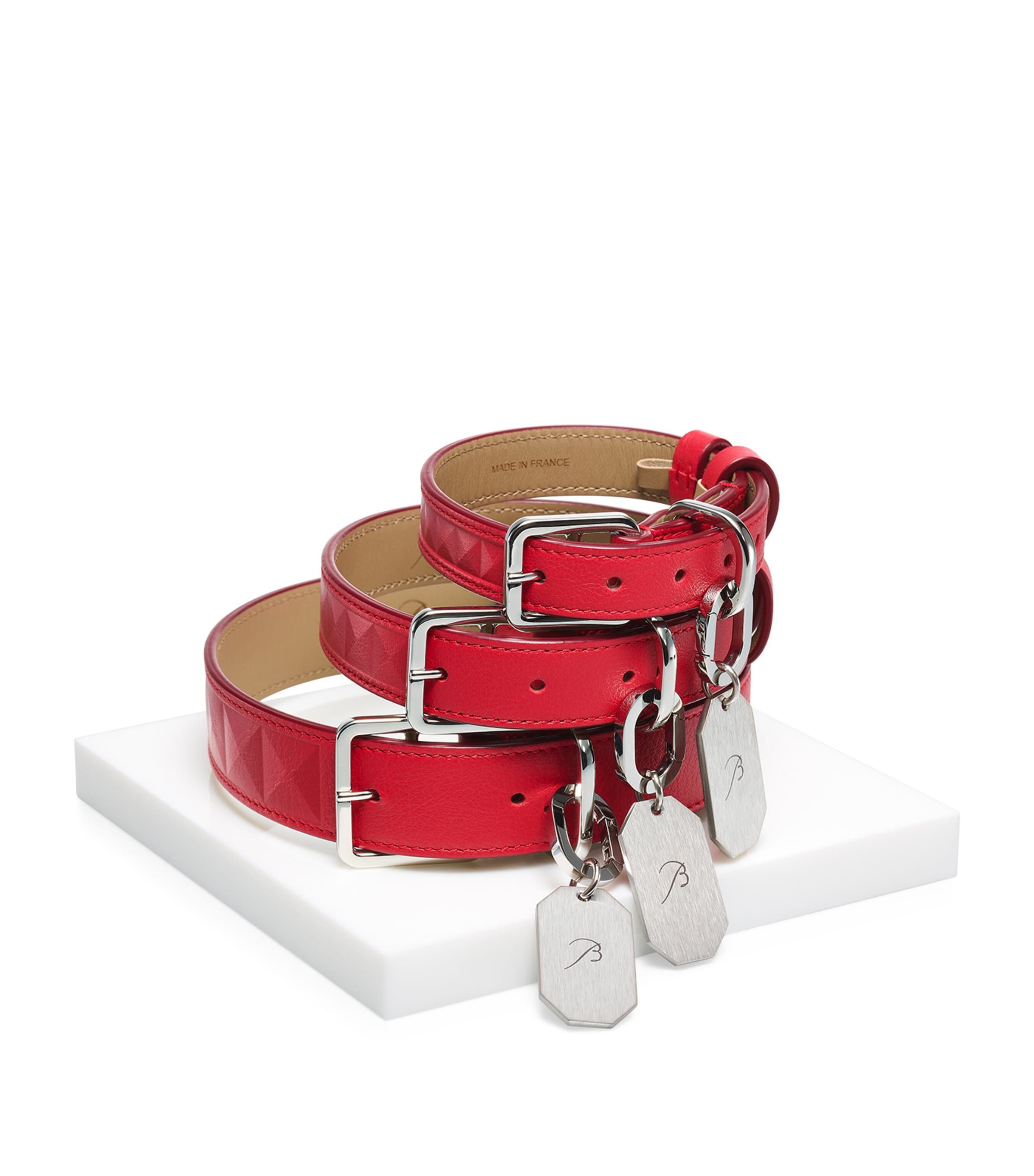 Leather Louxor Pet Collar (Large) CLEAR Image 3
