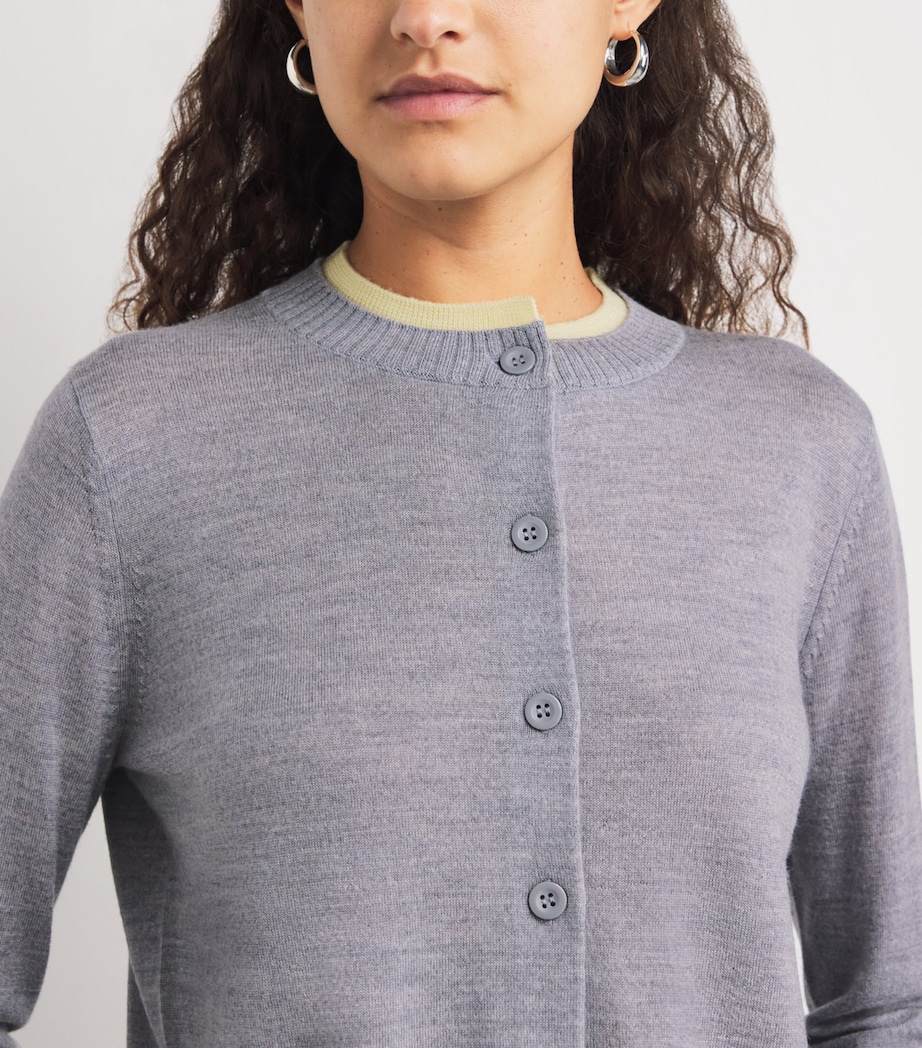 Merino Wool Cardigan MELANGE GREY Image 6