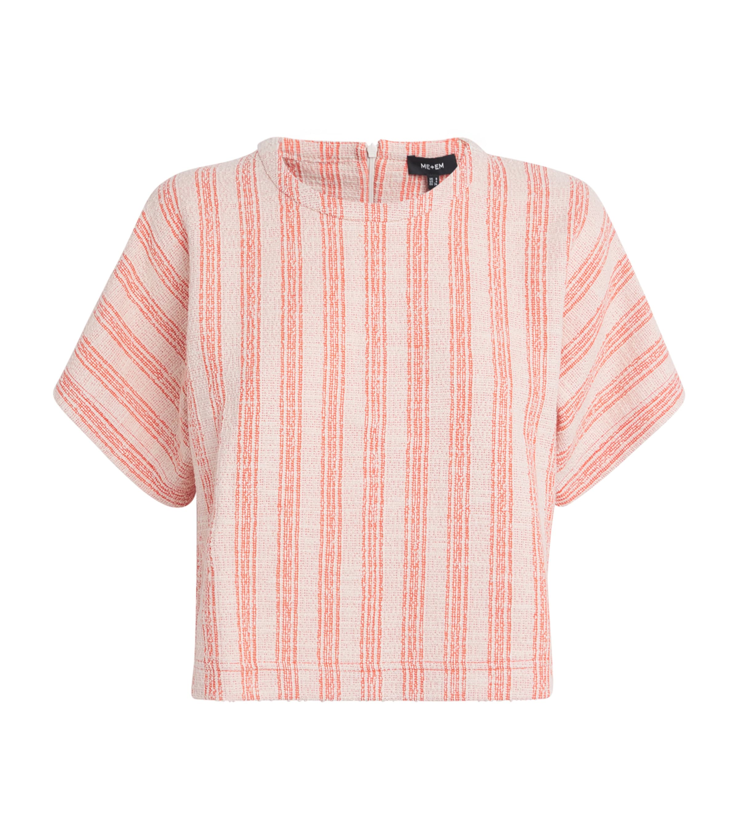 Shop Me+em Cotton-blend Stripe T-shirt In Orange