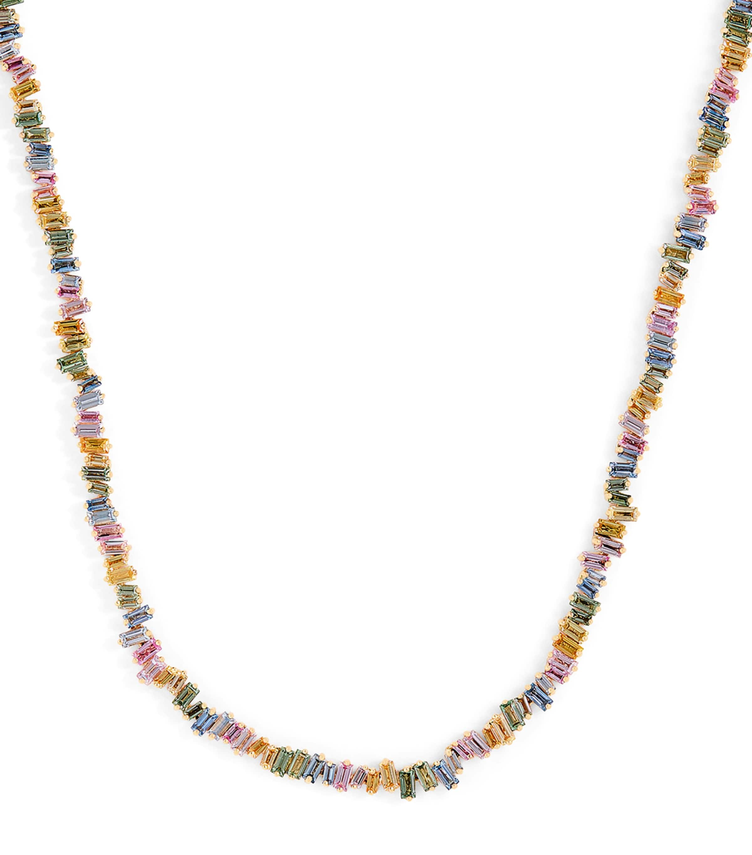 Suzanne Kalan Yellow Gold And Sapphire Bold Tennis Necklace