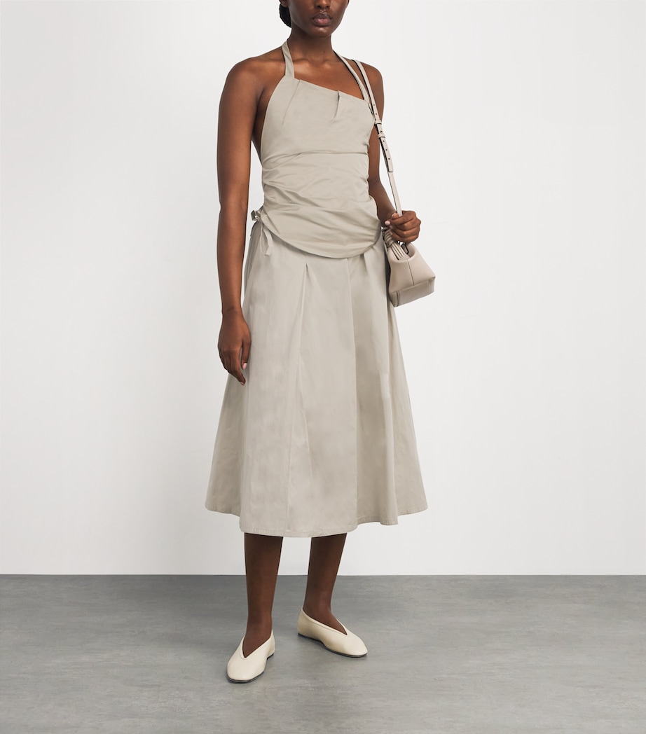 Draped Bib Top BEIGE Image 2