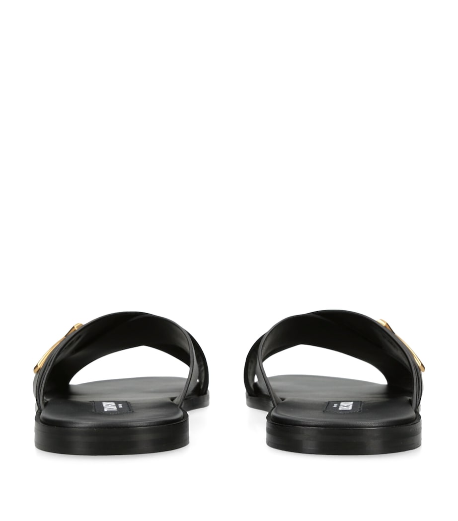 Leather Preston Slides BLACK Image 2