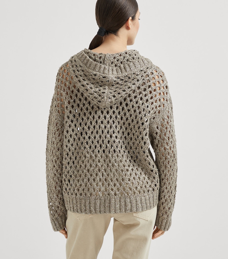 Dazzling Netted Hooded Cardigan C9545 Image 5