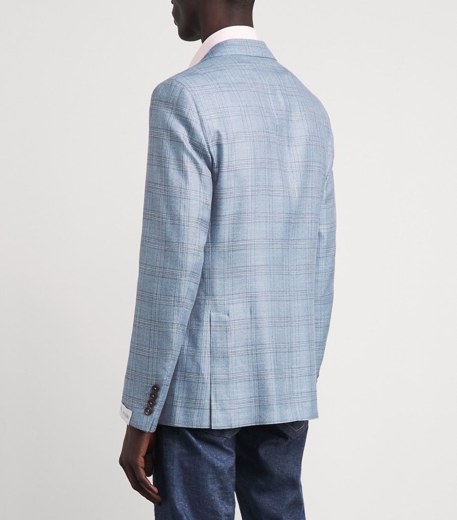 Pal Zileri Mens Check Brera Blazer Light Blue Image 5