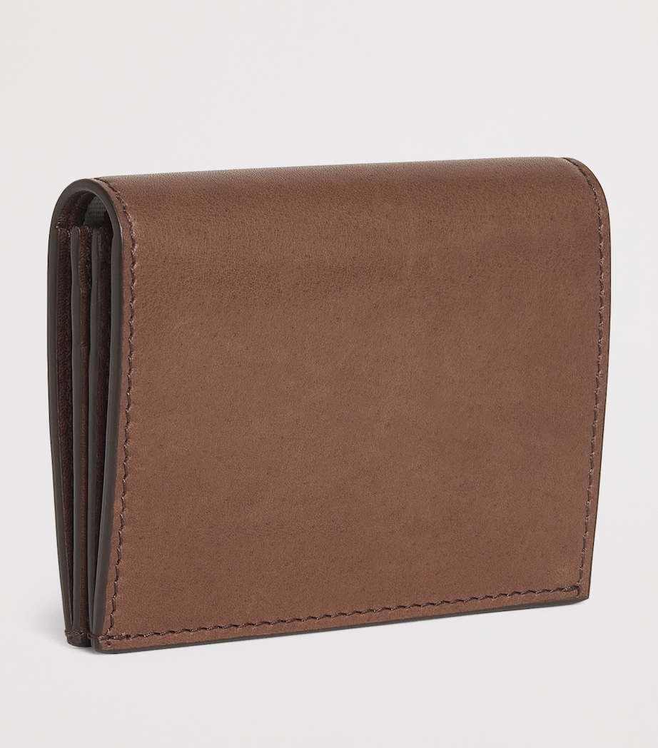 Leather Double Card Holder DARK BROWN Image 2