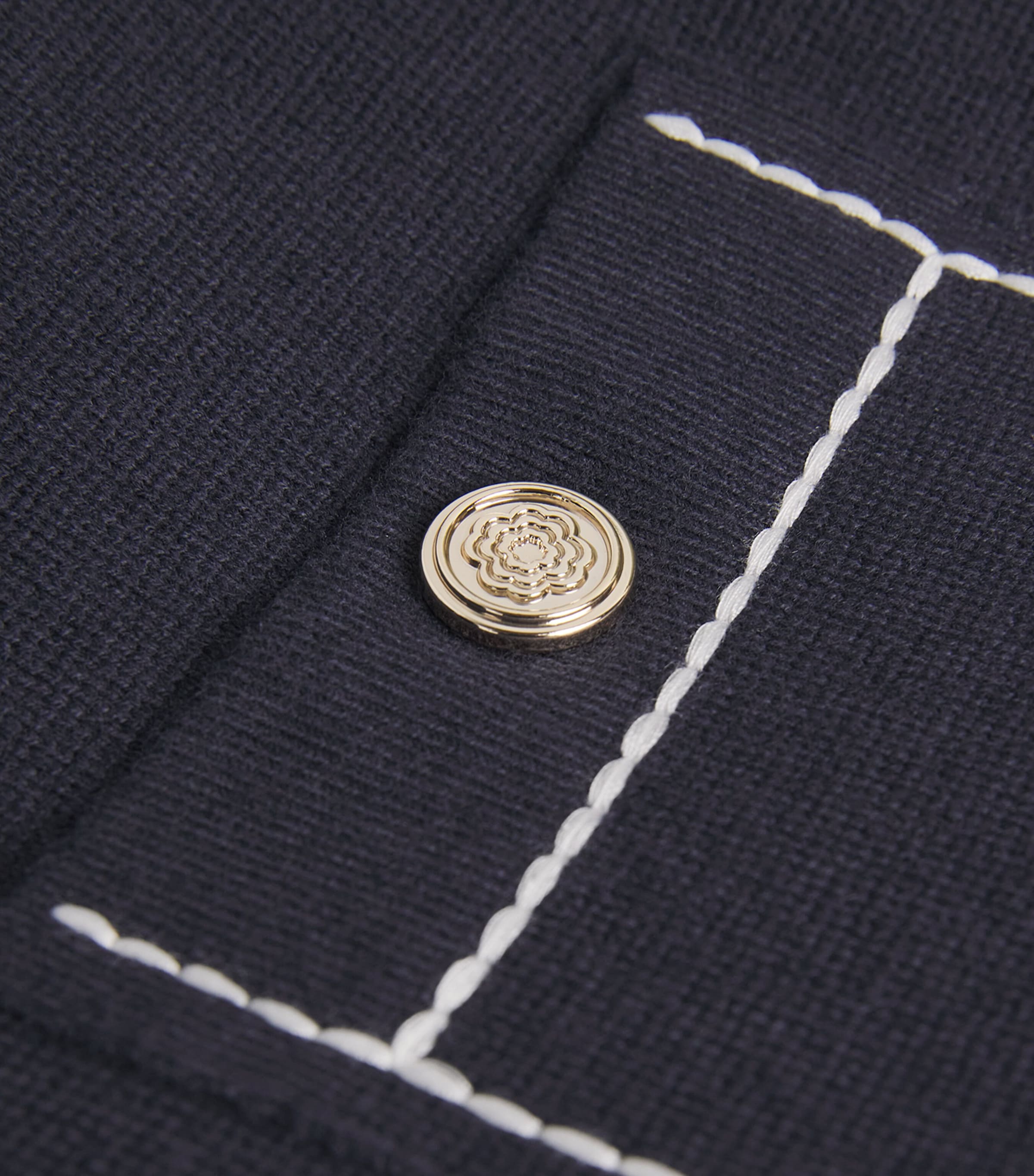 Constrast-Stitch Mini Dress NAVY Image 5