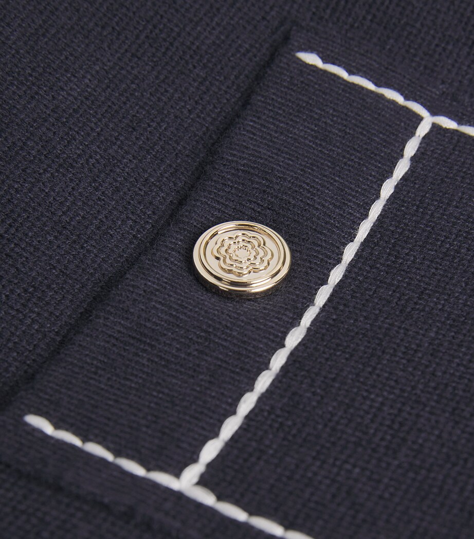 Constrast-Stitch Mini Dress NAVY Image 5