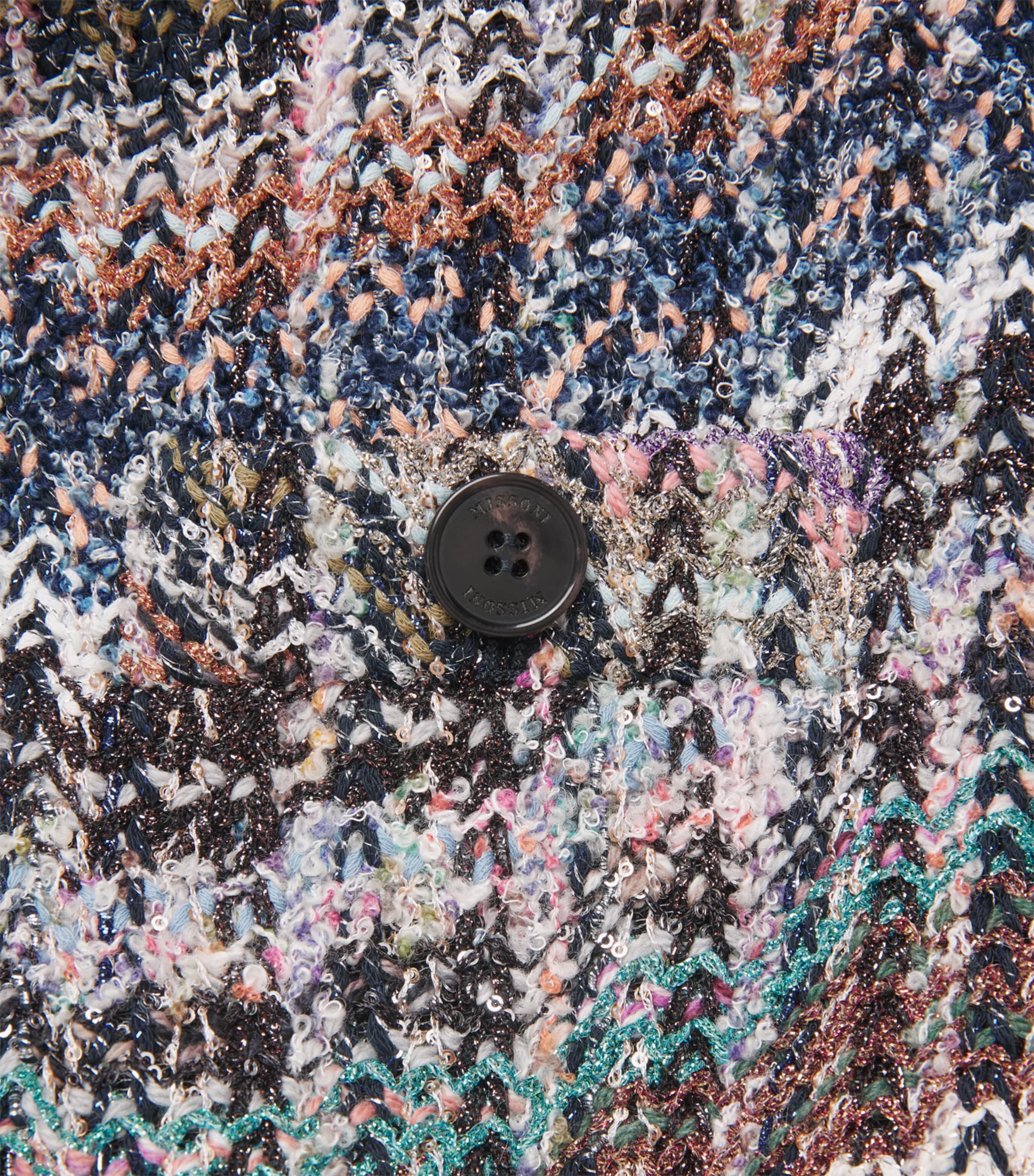Missoni Womens Zigzag Bouclé Sequinned Jacket Smsosmltclr Bl,wt,pk Image 6