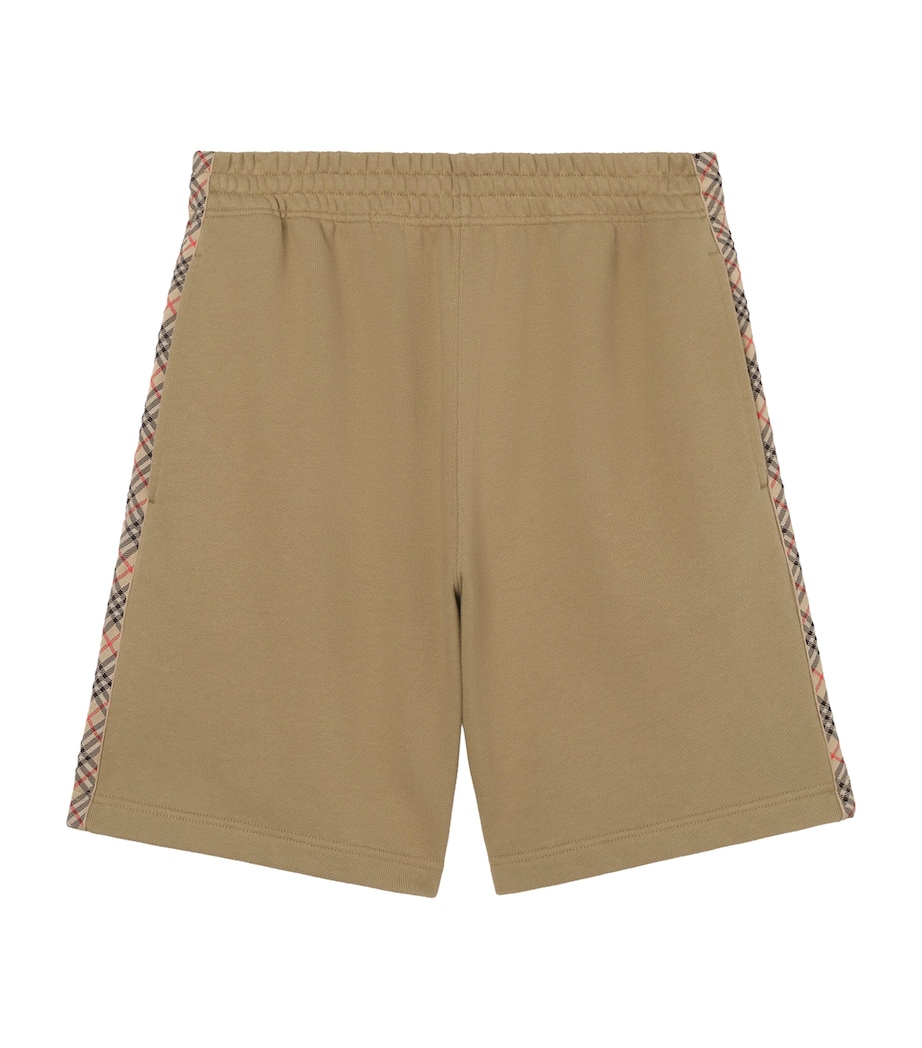 Burberry Mens Check-Trim Sweatshorts Sparrow Beige Image 1
