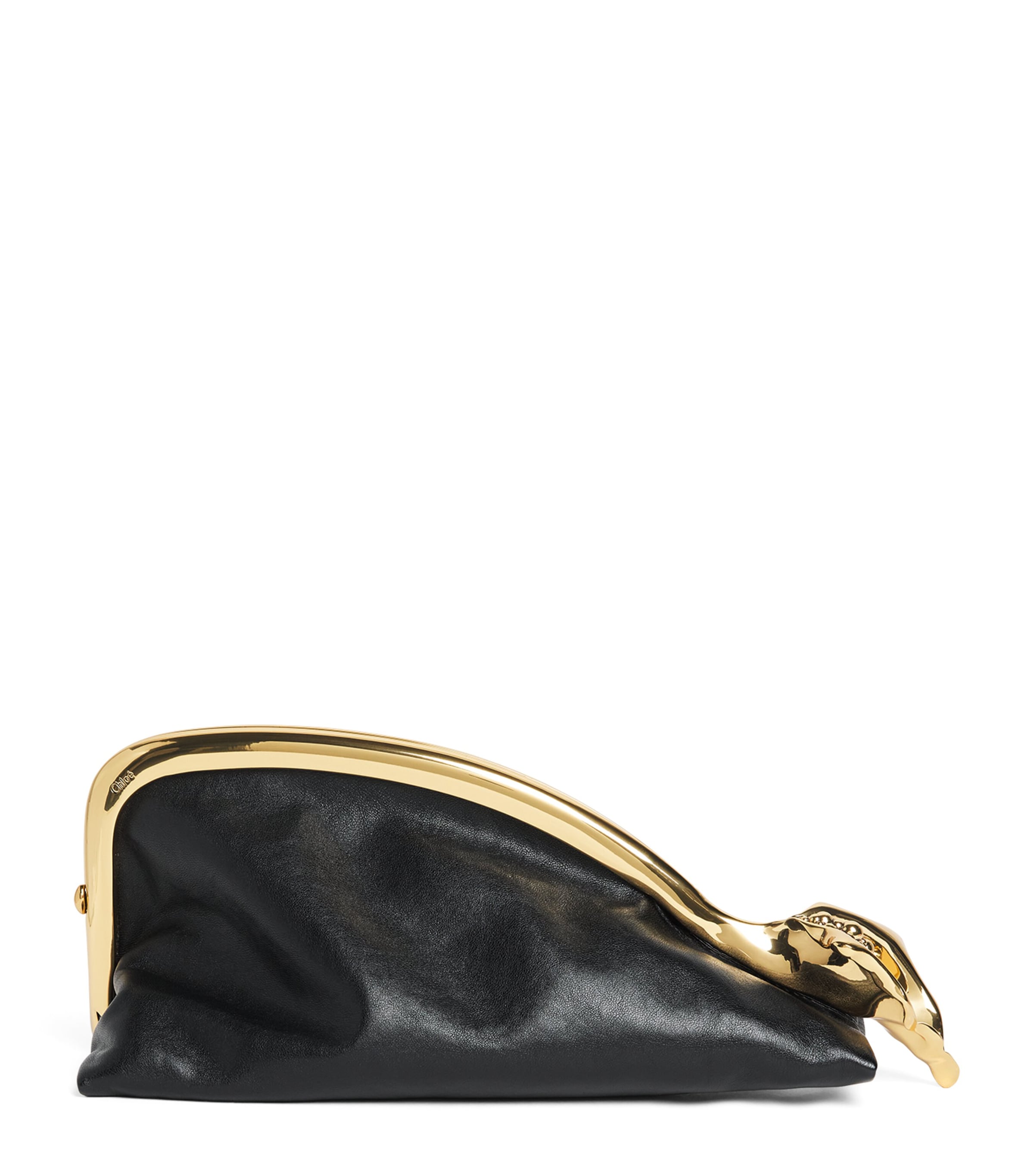 Chloé Small Suede Eden Treasures Clutch Bag Black Image 1