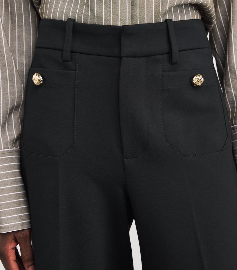 Wide-Leg Palazzo Trousers BLK Image 6