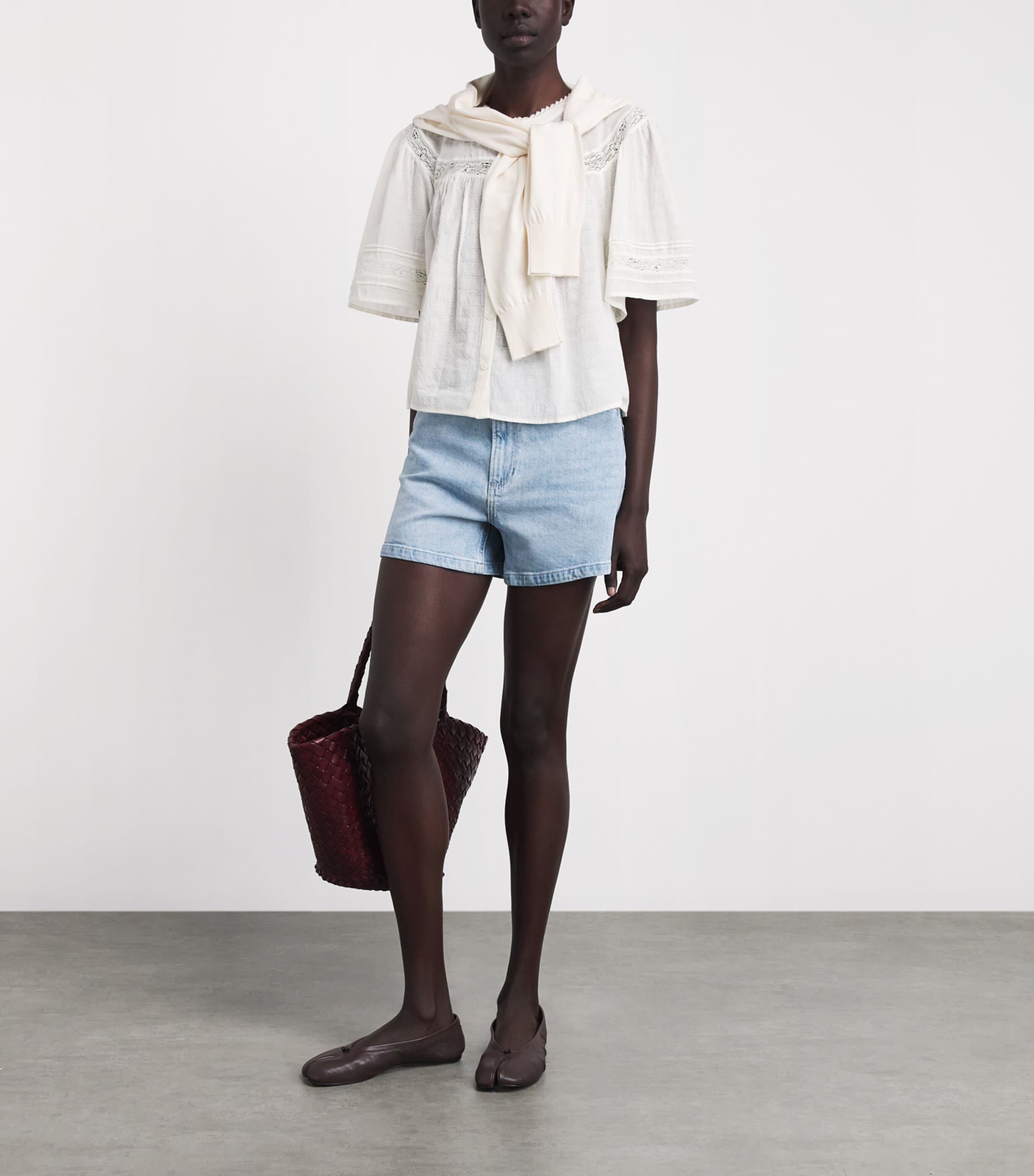 PAIGE Womens Dani High-Rise Denim Shorts Harmonie Image 2