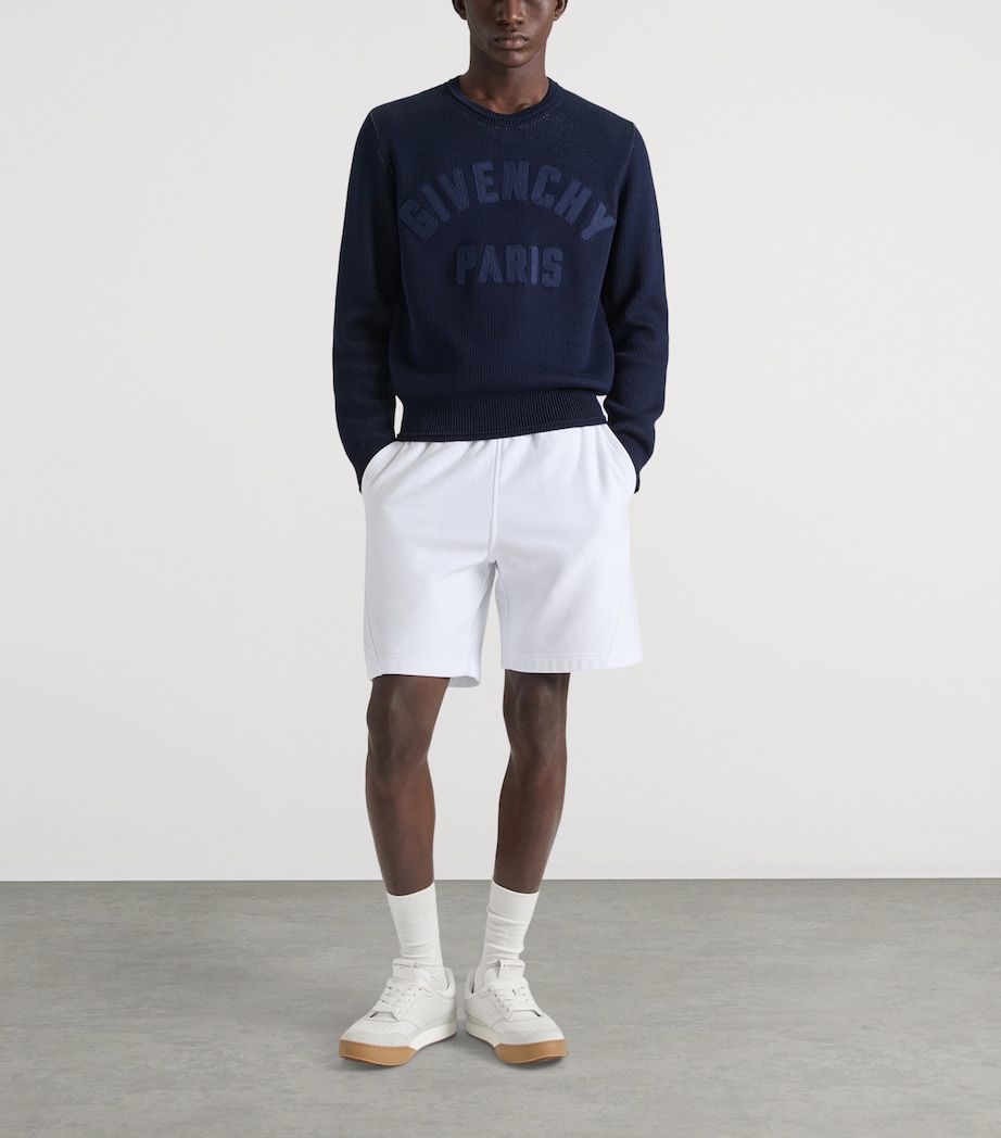 Givenchy Mens Cotton Embroidered Sweater Dark Navy Image 2