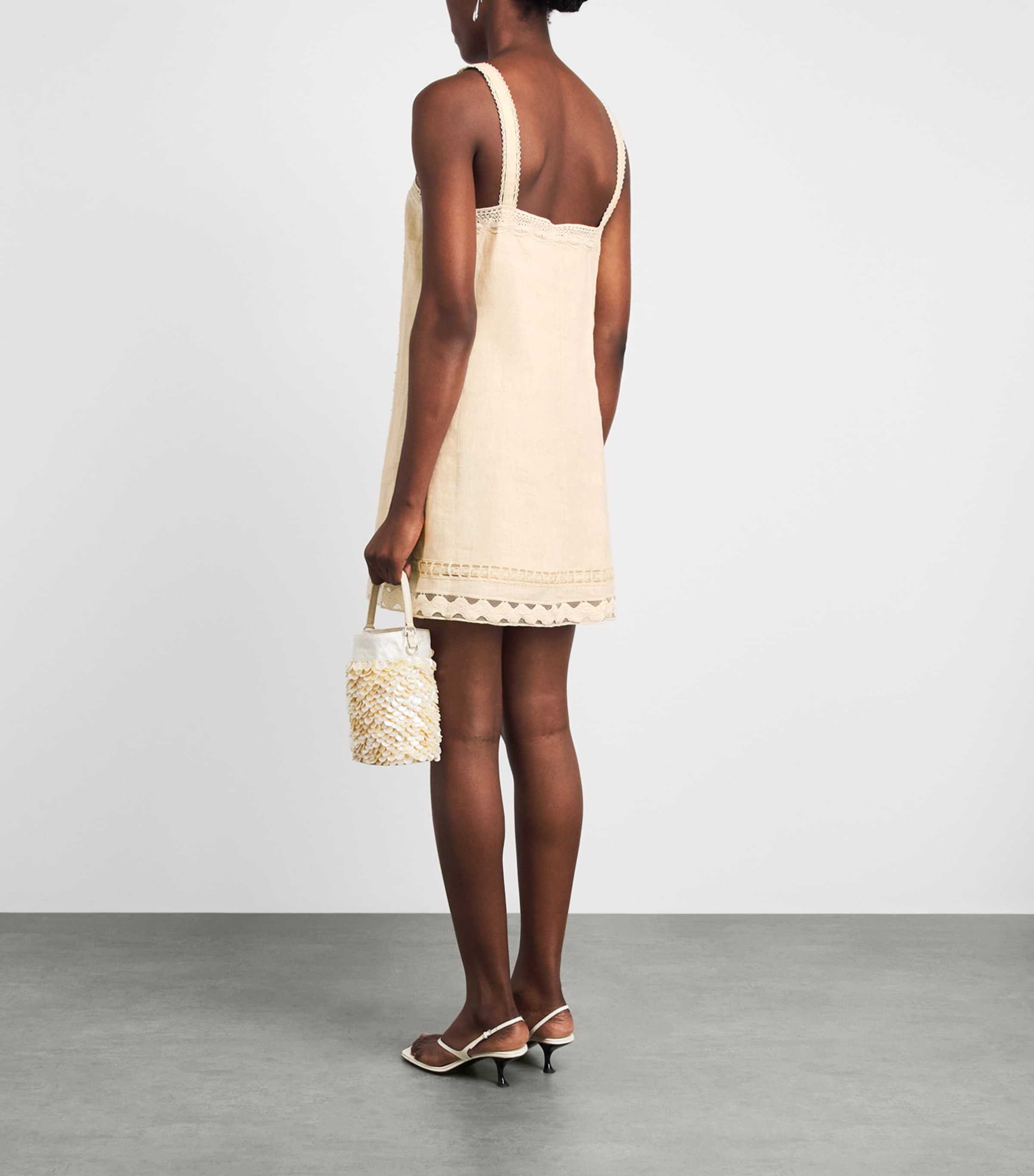 Simkhai Womens Linen-Hemp Jasmine Mini Dress Sand Image 4