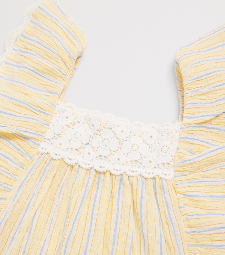 Louise Misha Cotton Stripe Gia Blouse (3-10 Years) Yellow Sunny Stripes Image 4