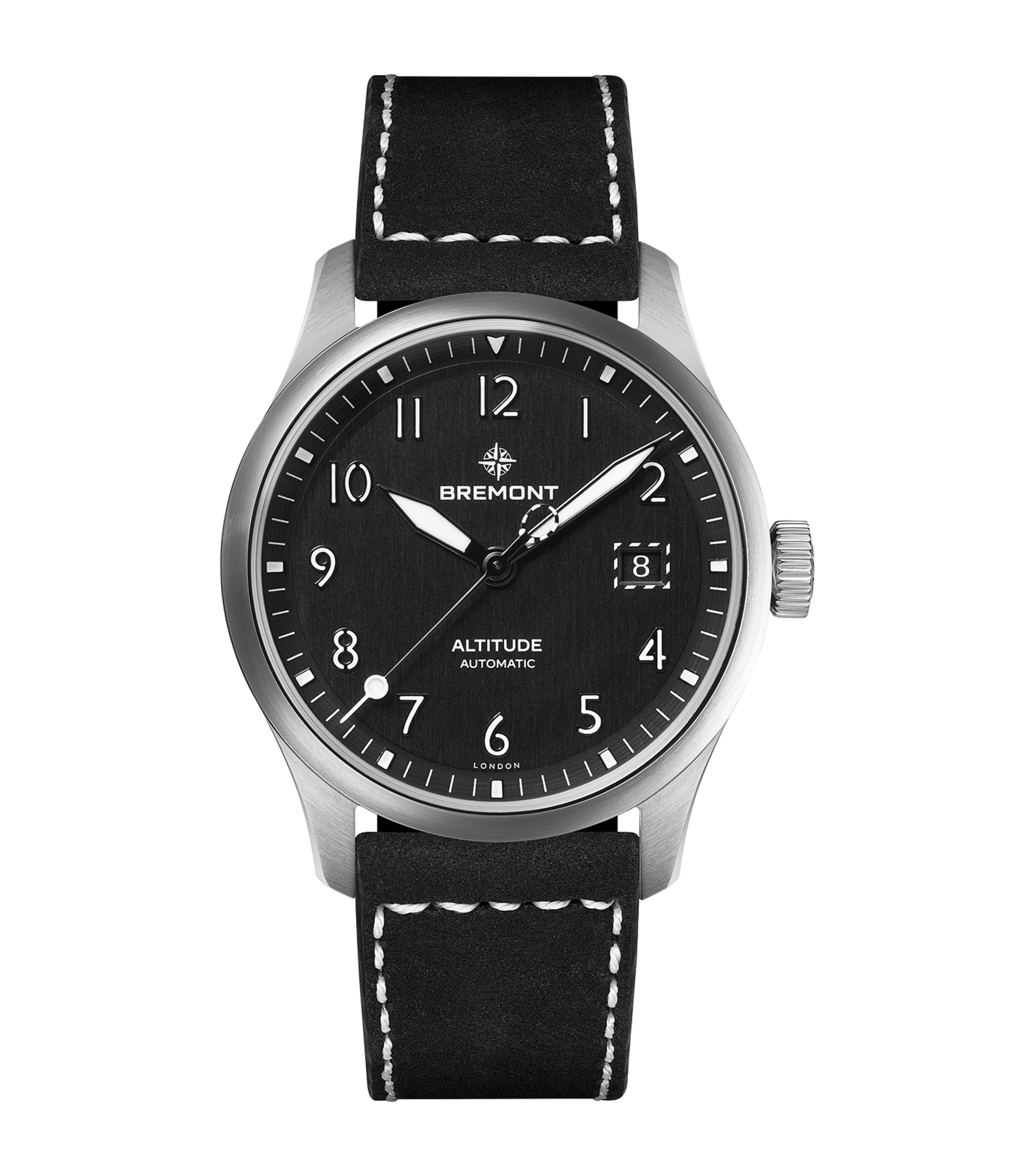 Stainless Steel Altitude Date Watch 39mm BLACK Image 1