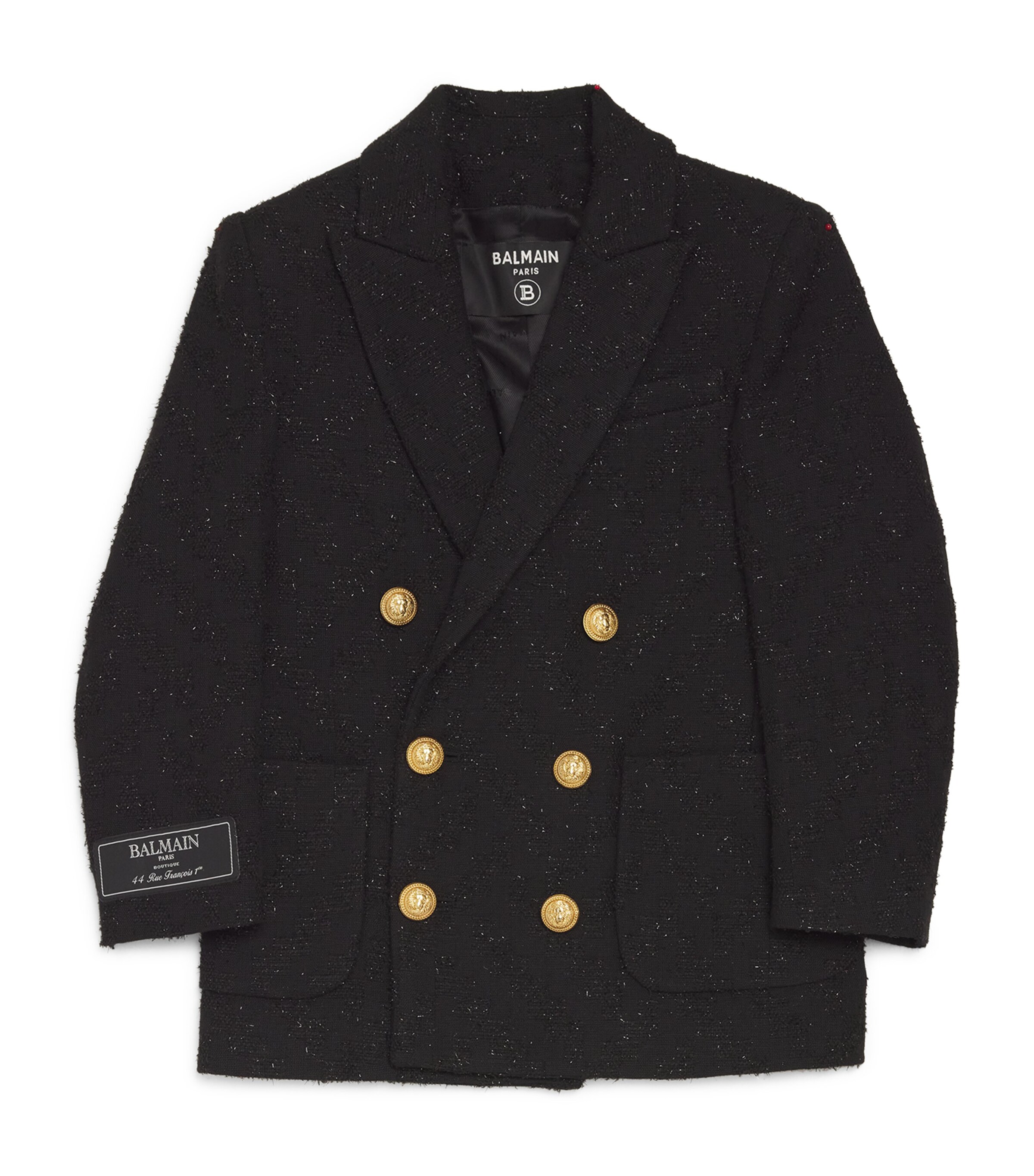 BALMAIN METALLIC DOUBLE-BREASTED BLAZER