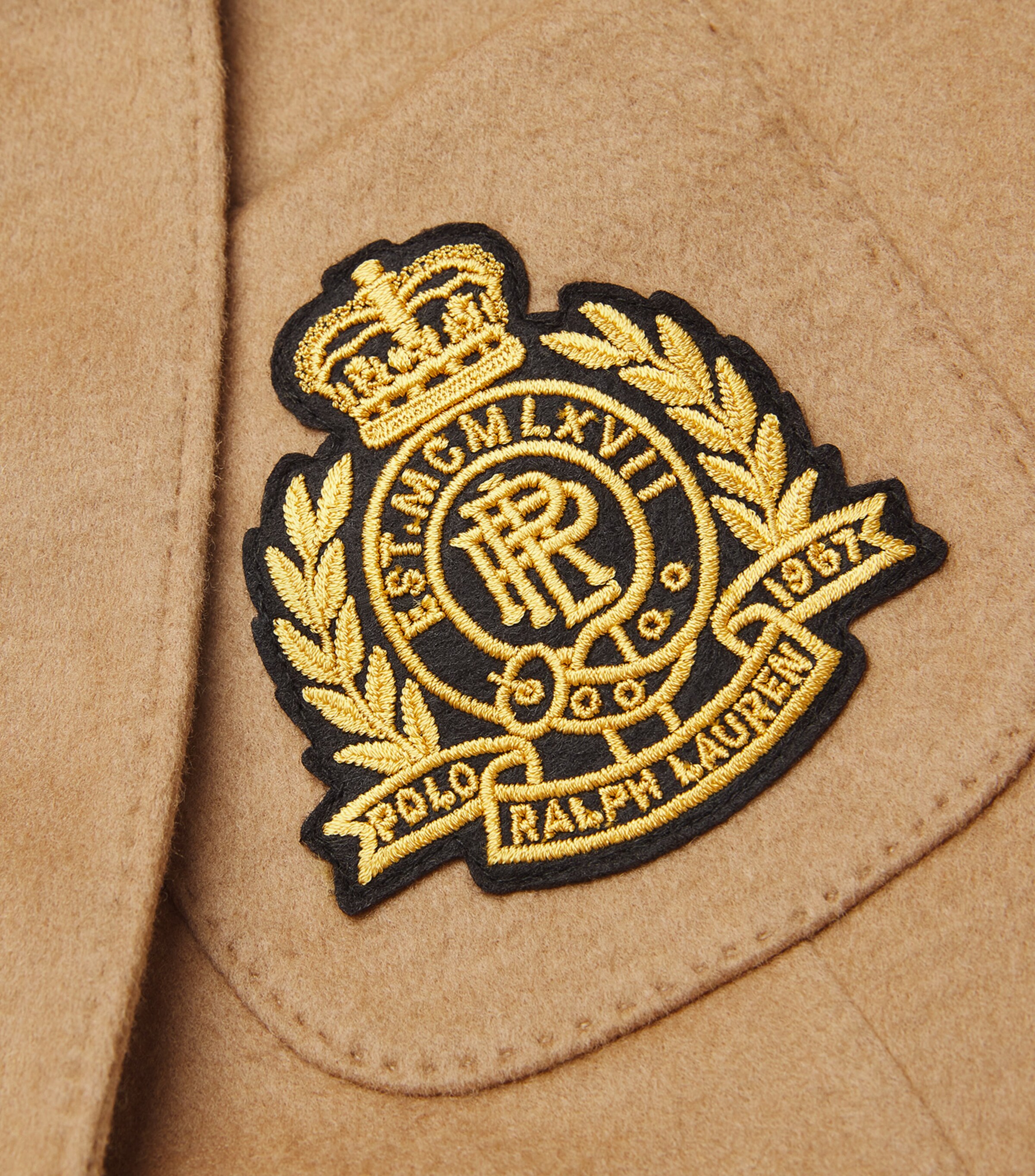 Polo Ralph Lauren Womens Crest-Detail Single-Breasted Blazer Polo Camel Image 5
