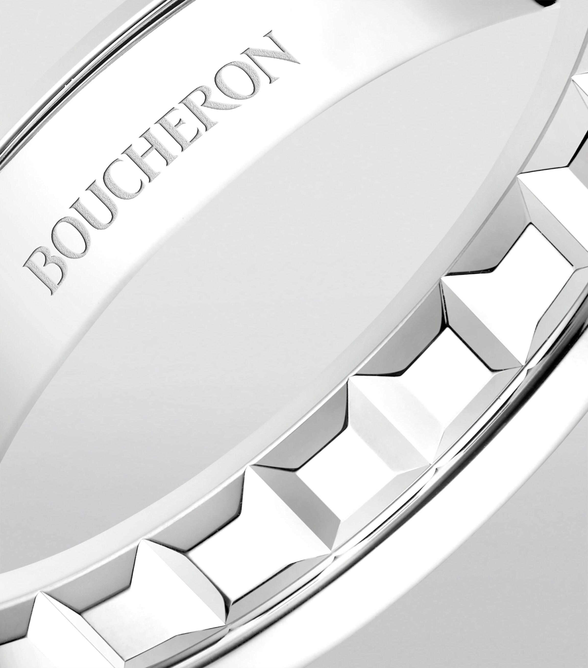 Boucheron White Gold Qautre Radiant Edition Wedding Band | Fine Jewellery | Fine Rings | Wedding Bands | Designers | Boucheron Boucheron White Gold Qautre Radiant Edition Wedding Band | Fine Jewellery | Fine Rings | Wedding Bands | Designers | Boucheron