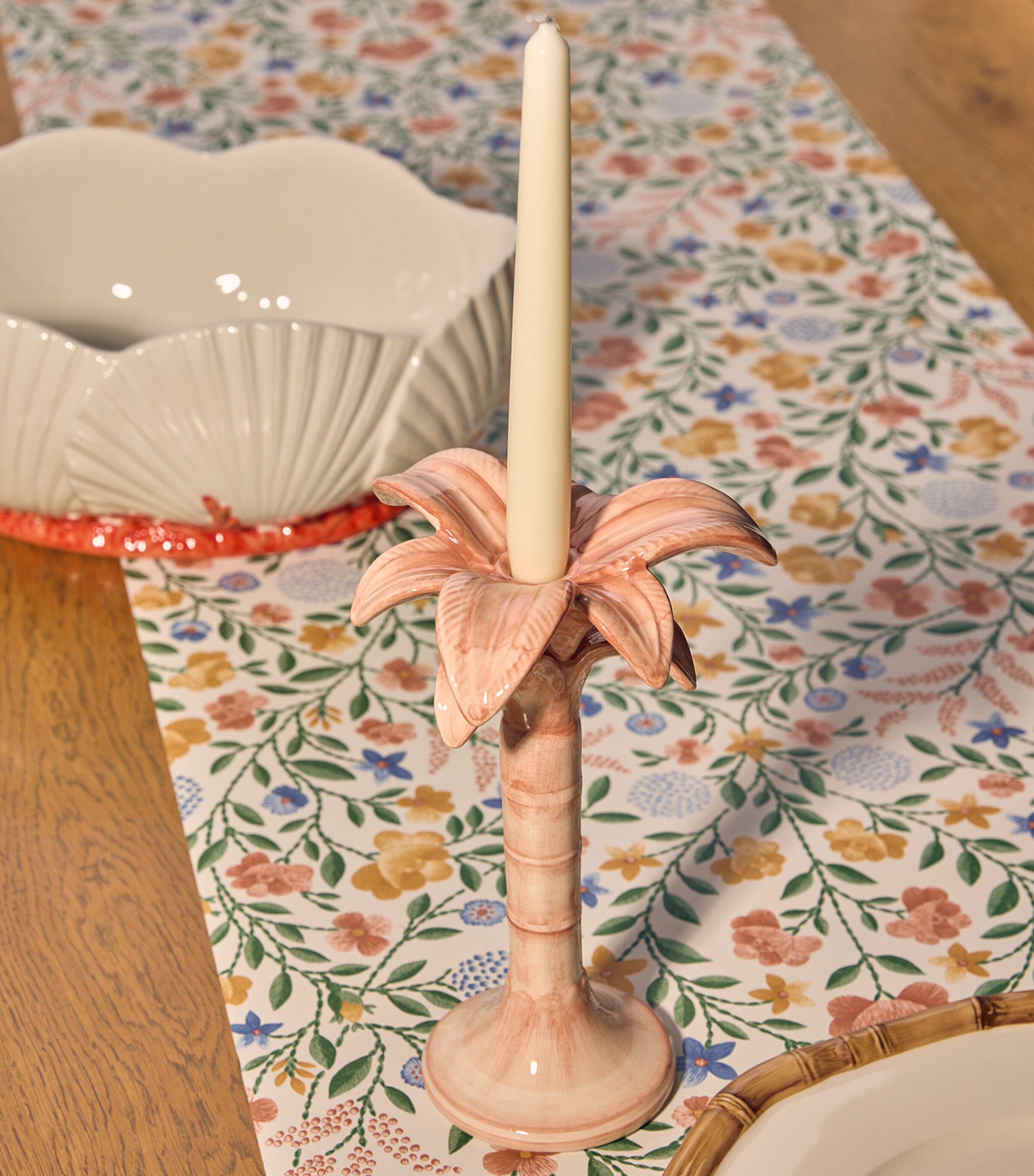 Palm Tree Candlestick Holder PINK Image 2