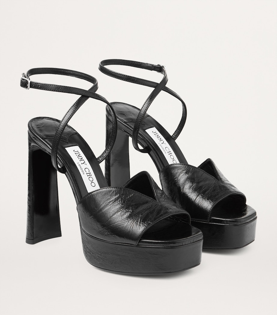 Karli 125 Lambskin Platform Sandals BLACK Image 4