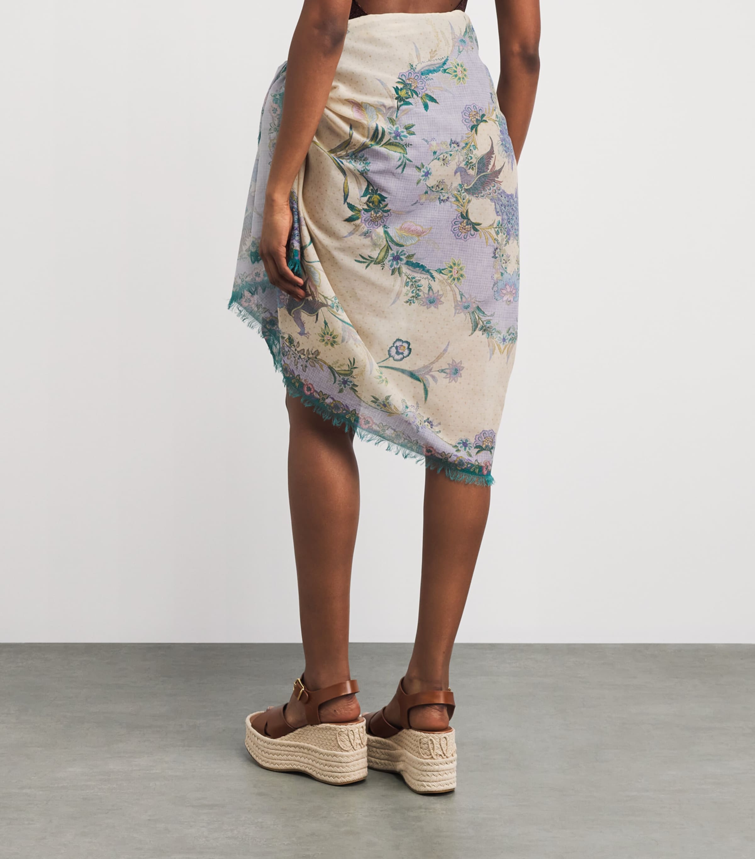 Zimmermann Womens Cotton Floral Pareo Cream Scarf Floral Image 5