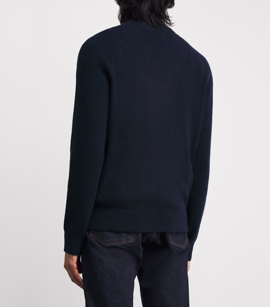 Dexter Zip-Up Cardigan 464-NAVY Image 4