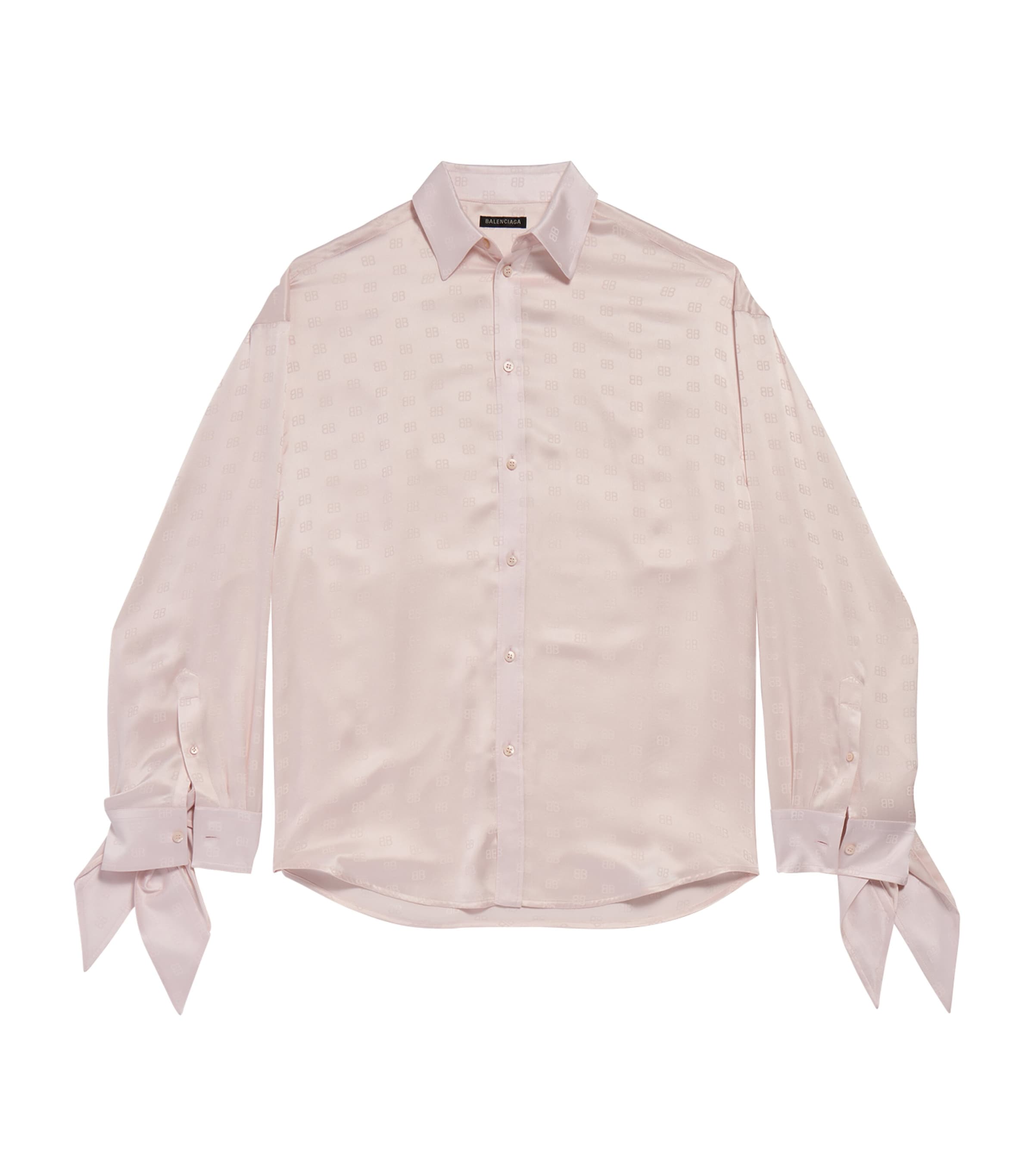 Balenciaga Silk Knotted-cuff Blouse In White