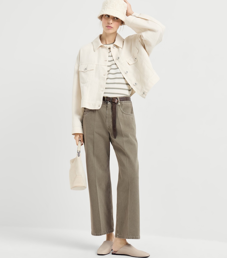 Brunello Cucinelli Womens Cotton Denim Garment-Dyed Trousers Image 2