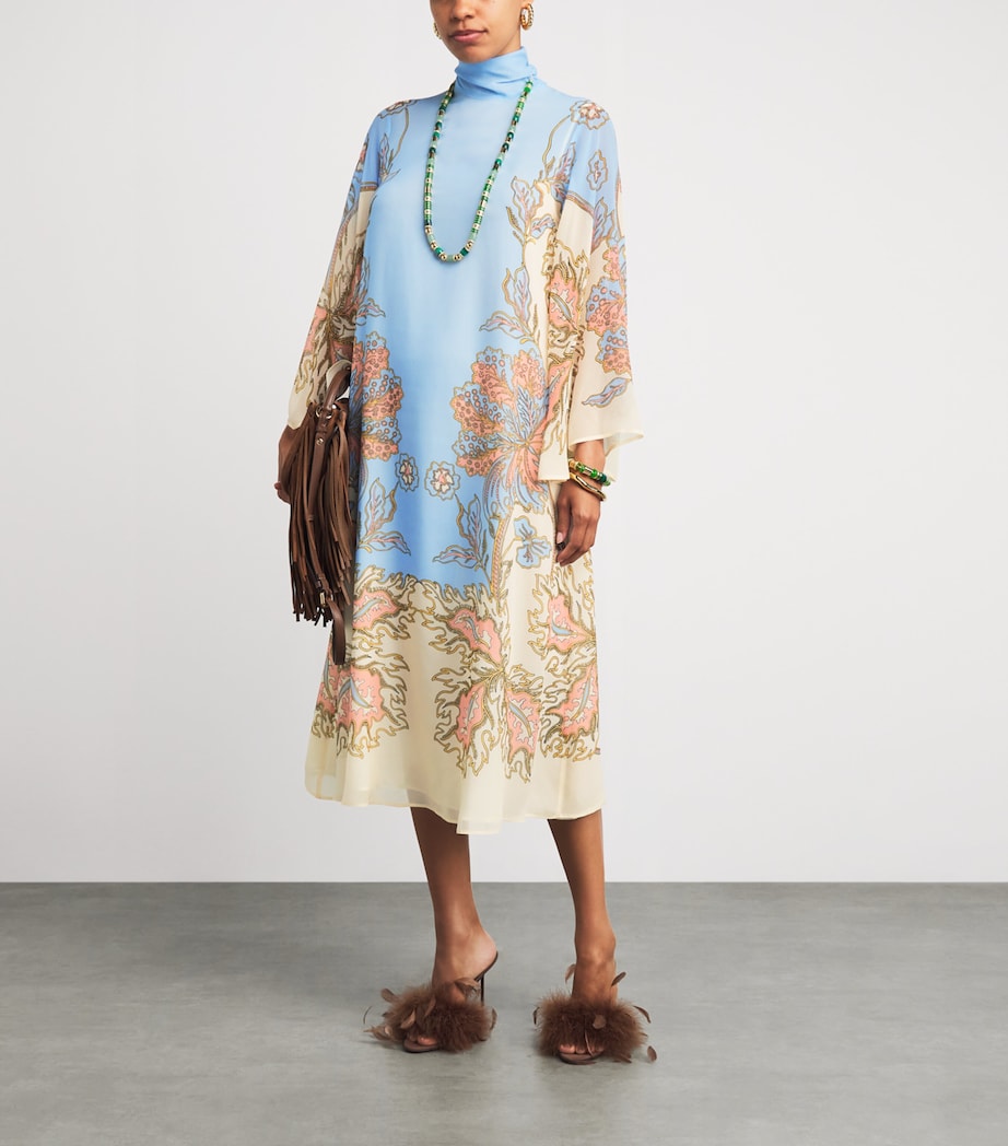 La Doublej Womens Silk Magnifico Midi Dress Swathe Placée Image 2