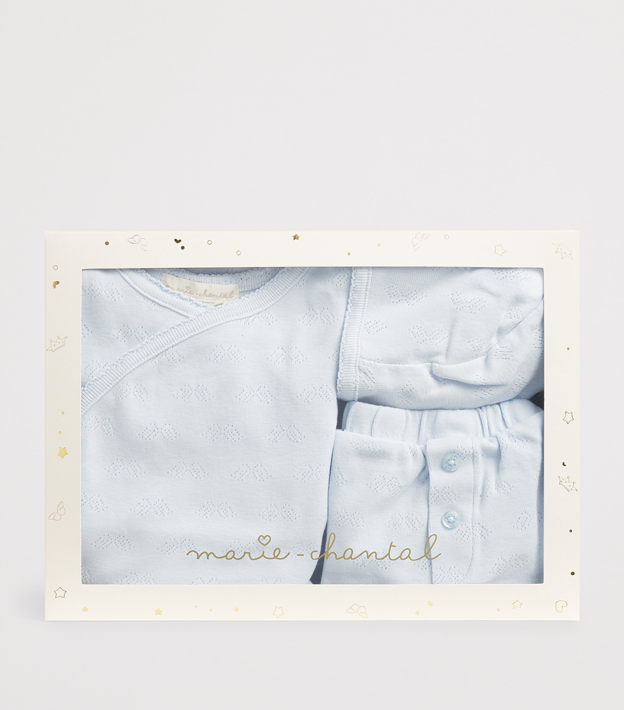 Cotton Pointelle Andi Gift Set (0-6 Months) BLUE Image 3