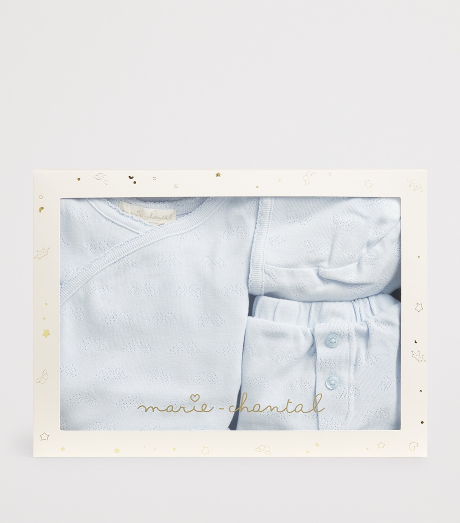 Cotton Pointelle Andi Gift Set (0-6 Months) BLUE Image 3