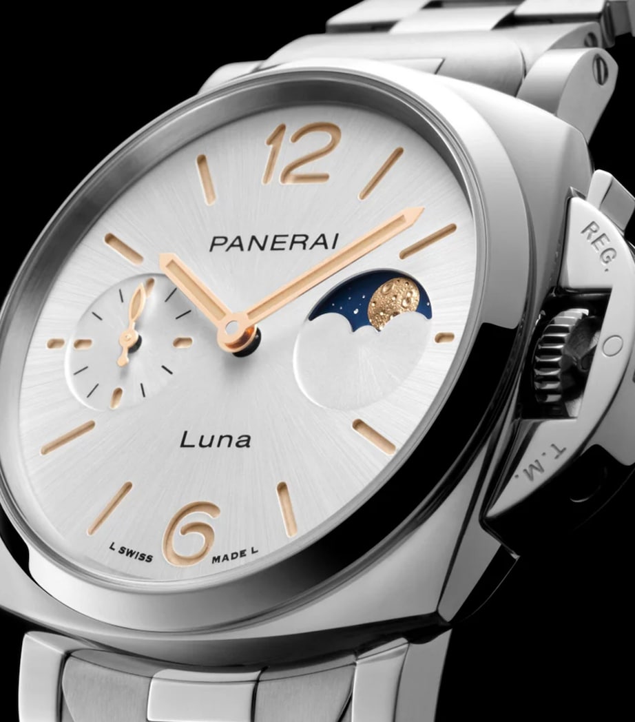 Stainless Steel Luminor Due Luna Watch 38mm WHITE Image 2
