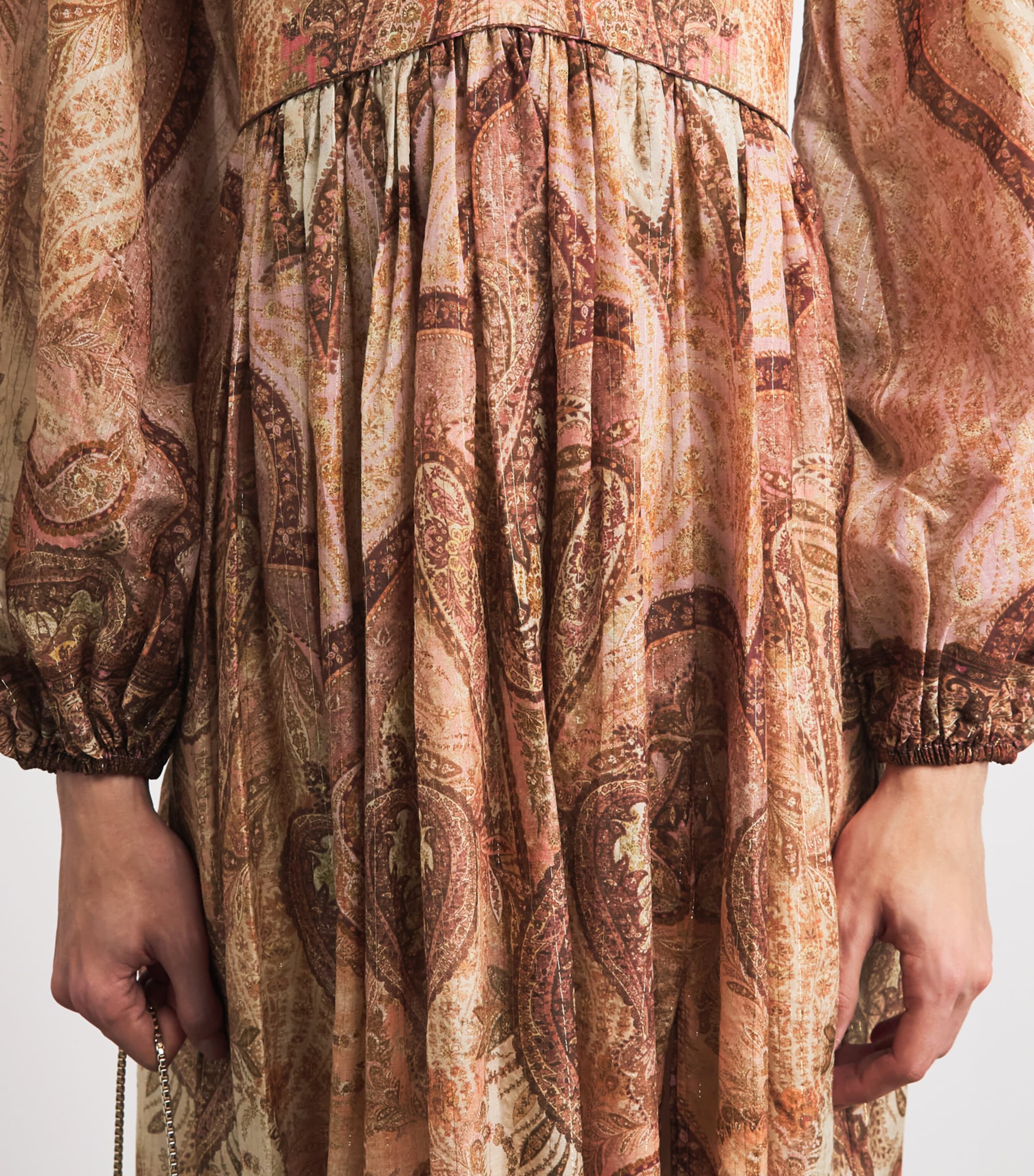 Zimmermann Womens Cotton-Silk-Blend Wanderlust Maxi Dress Tpstry Brgndy Mltbml Image 3