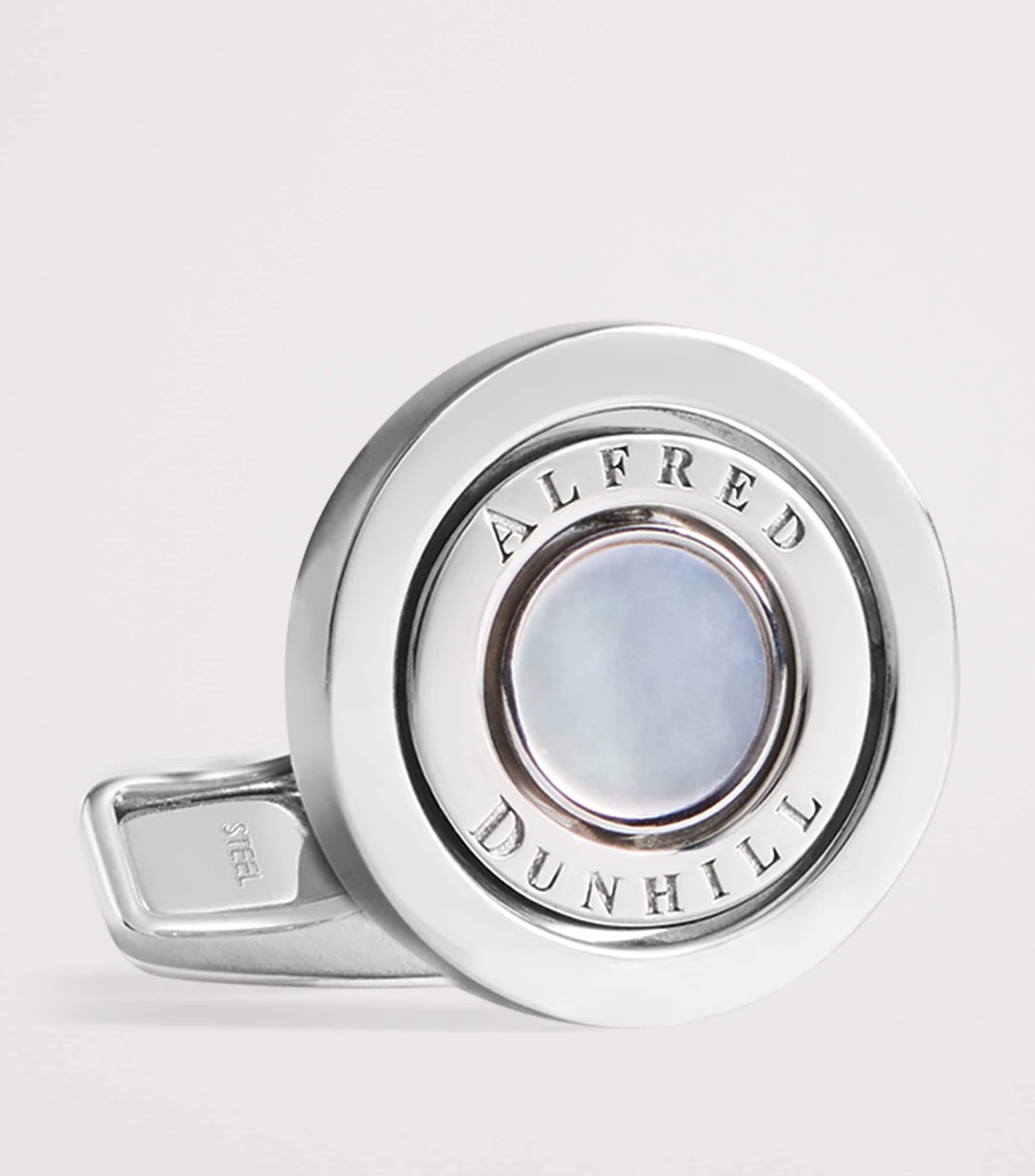 Sterling Silver-Mother of Pearl Gyro Cufflinks 040SILVER Image 2