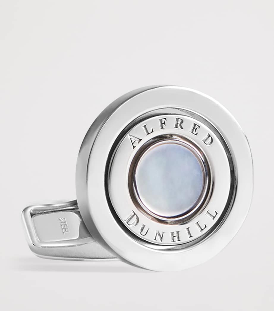 Sterling Silver-Mother of Pearl Gyro Cufflinks 040SILVER Image 2